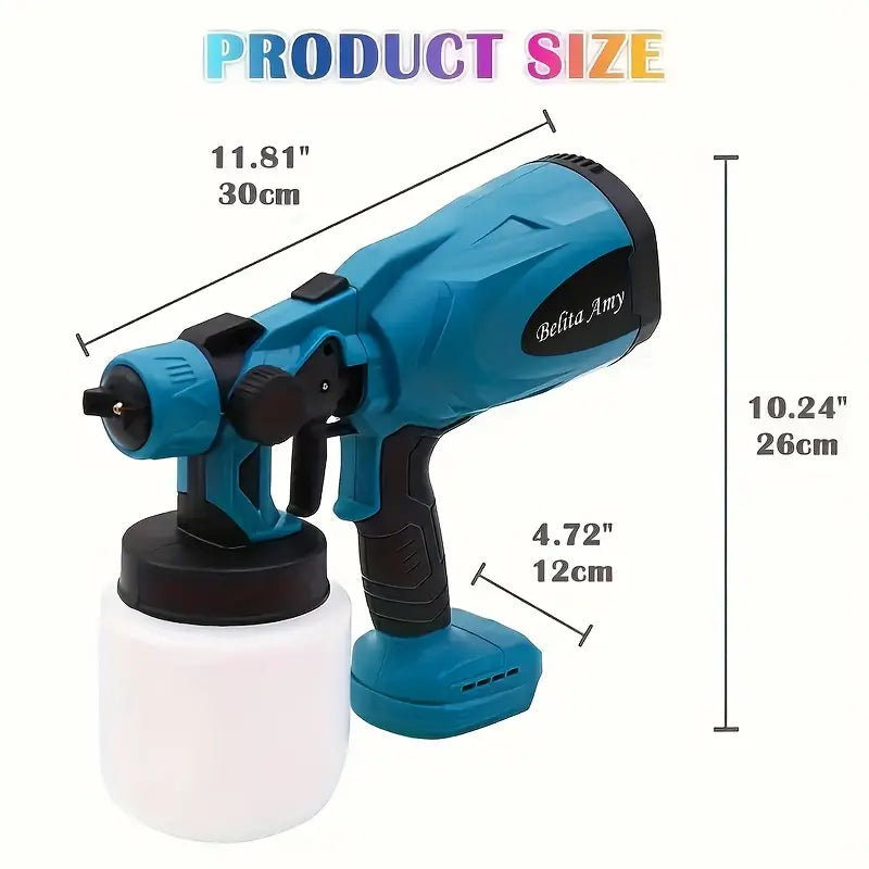 High Pressure Paint Sprayer Electric Airless HVLP Spray Gun, 3 Spray Patterns, Electric Paint Sprayer 27.05oz Container, Easy to Clean for House Painting,