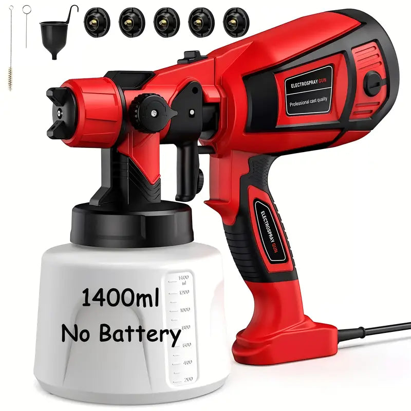 High Pressure Paint Sprayer Electric Airless HVLP Spray Gun, 3 Spray Patterns, Electric Paint Sprayer 27.05oz Container, Easy to Clean for House Painting,