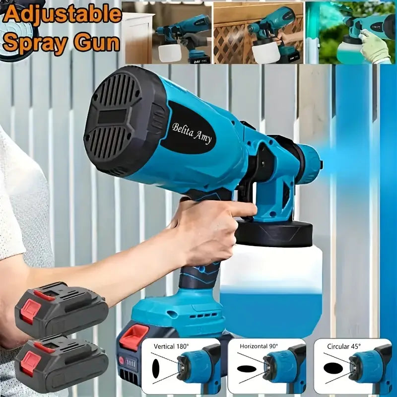 High Pressure Paint Sprayer Electric Airless HVLP Spray Gun, 3 Spray Patterns, Electric Paint Sprayer 27.05oz Container, Easy to Clean for House Painting,
